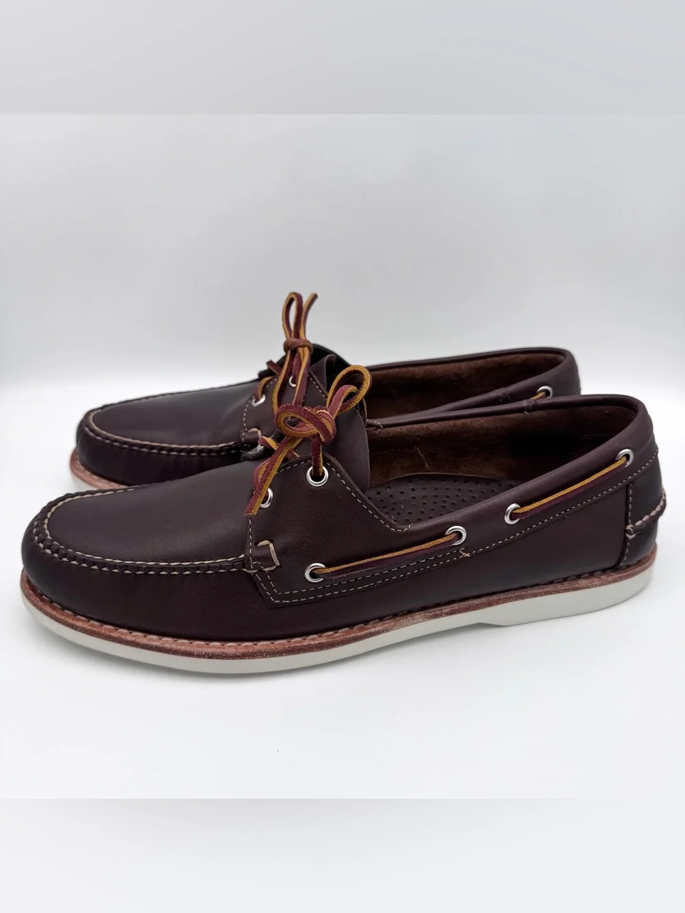 Mark McNairy for G.H. Bass Hingham Brown Leather Boat Shoes Men Size 11.5 D